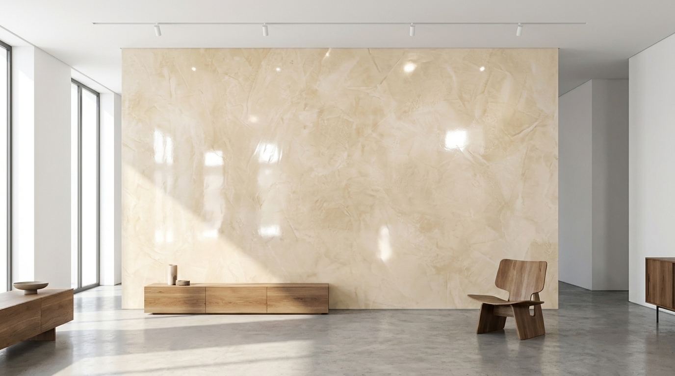 Elegant Living Space - Venetian Plaster Finish